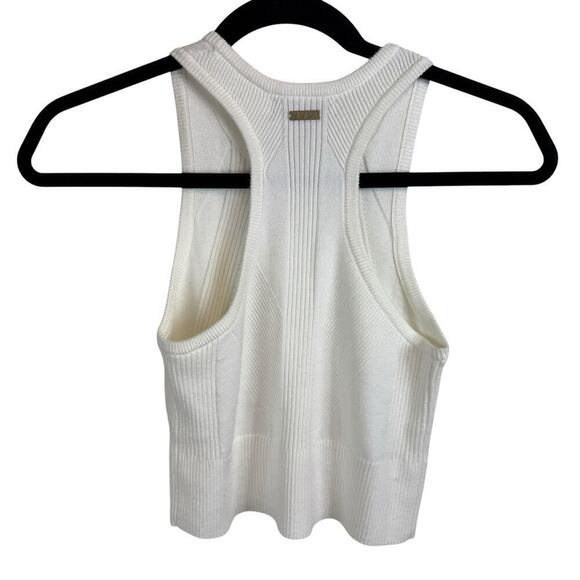 NWT Alala Goddess Cashmere Sleeveless Racerback Knit Crop Tank Top Bone Small - Picture 5 of 6